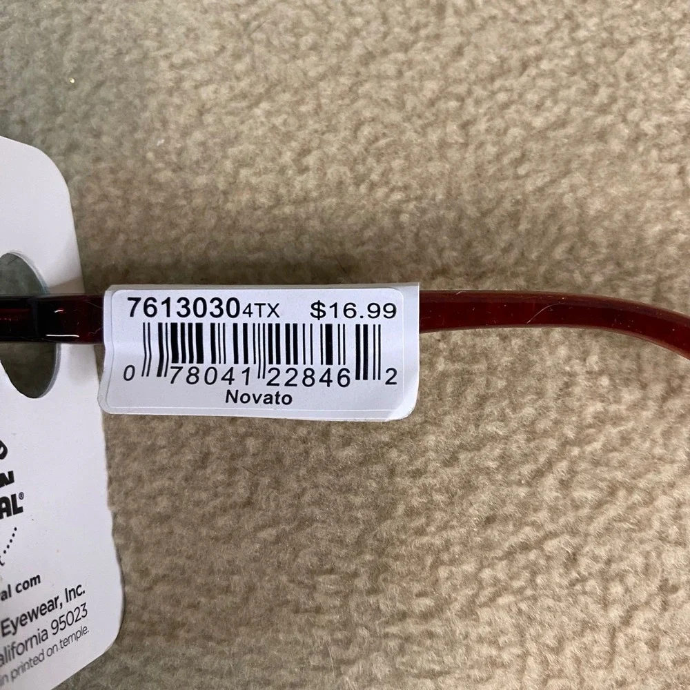 ICU Eyewear Novato Reading Glasses Burgundy Tortoise Rectangular +2.00 Strength‎